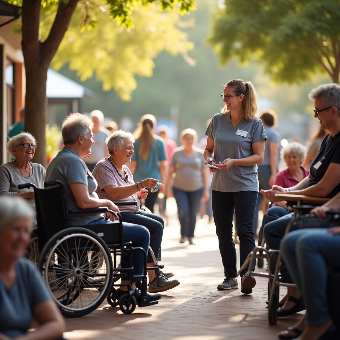 Support worker assisting participant with household task